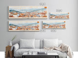 Terrassa Spain Wall Art, Panoramic Travel Poster, Panoramic Framed Canvas Print, City Wall Art, Wall Hanging Home Decor, Travel Art