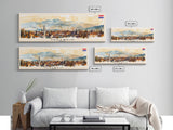 Varadin Croatia Panoramic Travel Poster, Framed Canvas Print or Metal Wall Art, Travel Art, Home Decor, Panoramic Painting, Midcentury Art