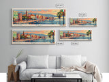 Bari Italy Travel Art, City Art, Framed Canvas Print or Metal Wall Art, Europe Travel Poster, Panoramic Wall Art, Extra Wide Wall Art