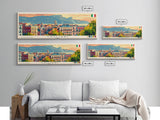 Cagliari Italy Wall Art, Panoramic Travel Poster, Panoramic Framed Canvas Print, City Wall Art, Wall Hanging Home Decor, Travel Art