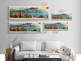 Denizli Turkey Wall Art, Panoramic Travel Poster, Panoramic Framed Canvas Print, City Wall Art, Wall Hanging Home Decor, Travel Art