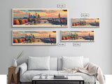 Frankfurt Germany Travel Print Wall Art, Panoramic City Art, Travel Art, Wall Decor, Vacation Gift, Framed Canvas Print Or Metal Art