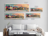 Gdansk Poland Travel Print Wall Art, Panoramic City Art, Travel Art, Wall Decor, Vacation Gift, Framed Canvas Print Or Metal Art