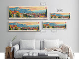 Graz Austria Wall Art, Panoramic Travel Poster, Panoramic Framed Canvas Print, City Wall Art, Wall Hanging Home Decor, Travel Art