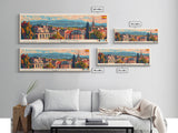 Jonkoping Sweden Travel Print Wall Art, Panoramic City Art, Travel Art, Wall Decor, Vacation Gift, Framed Canvas Print Or Metal Art