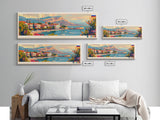 Kallithea Greece Travel Art, City Art, Framed Canvas Print or Metal Wall Art, Europe Travel Poster, Panoramic Wall Art, Extra Wide Wall Art