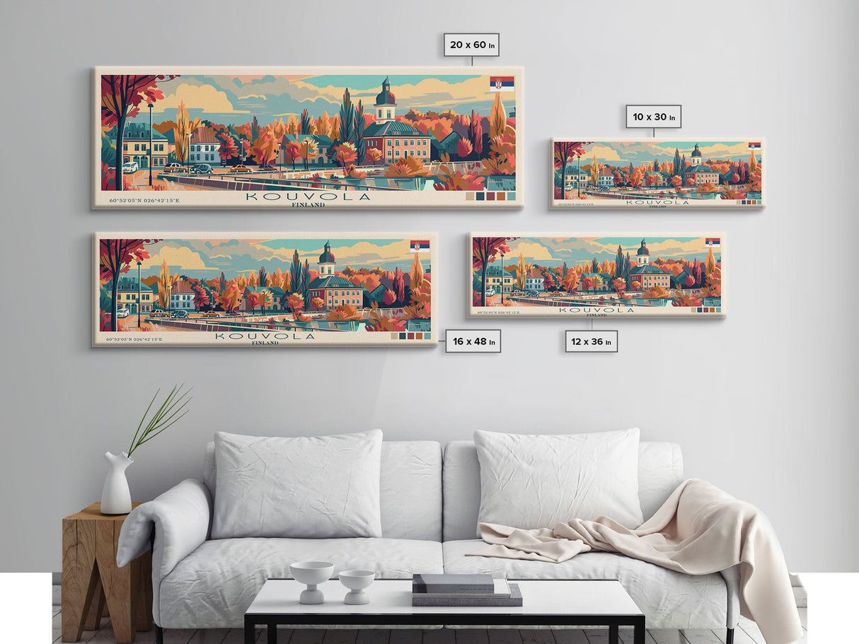 Kouvola Finland Wall Art, Panoramic Travel Poster, Panoramic Framed Canvas Print, City Wall Art, Wall Hanging Home Decor, Travel Art