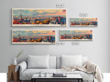 Leicester United Kingdom Travel Art, City Art, Framed Canvas Print or Metal Wall Art, Europe Travel Poster, Panoramic Wall Art, Extra Wide Wall Art