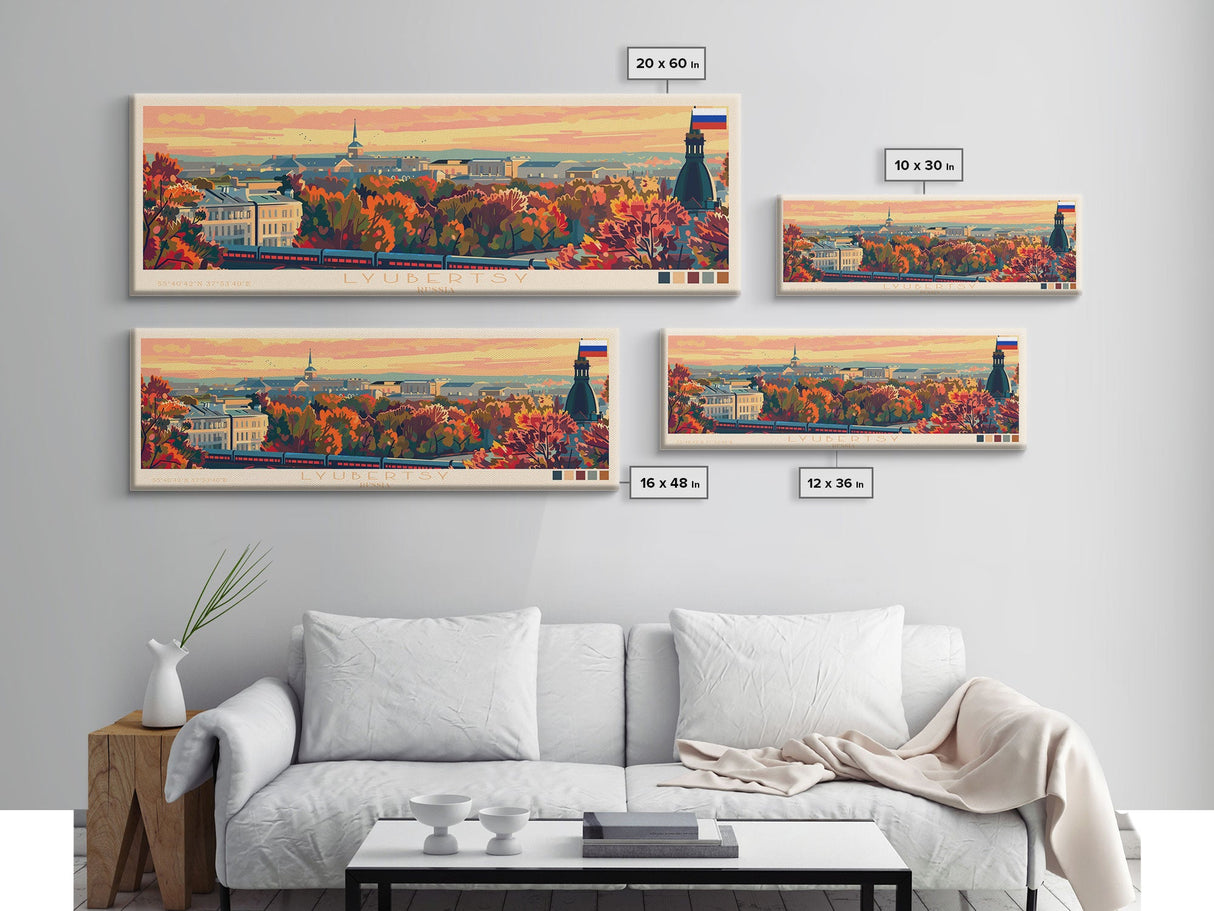 Lyubertsy Russia Travel Art, City Art, Framed Canvas Print or Metal Wall Art, Europe Travel Poster, Panoramic Wall Art, Extra Wide Wall Art