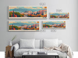 Malaga Spain Wall Art, Panoramic Travel Poster, Panoramic Framed Canvas Print, City Wall Art, Wall Hanging Home Decor, Travel Art