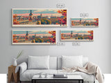 Magdeburg Germany Wall Art, Panoramic Travel Poster, Panoramic Framed Canvas Print, City Wall Art, Wall Hanging Home Decor, Travel Art