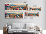 Makiivka Ukraine Panoramic Travel Poster, Framed Canvas Print or Metal Wall Art, Travel Art, Home Decor, Panoramic Painting, Midcentury Art