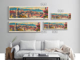 Marseille France Travel Print Wall Art, Panoramic City Art, Travel Art, Wall Decor, Vacation Gift, Framed Canvas Print Or Metal Art