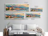 Messina Italy Travel Print Wall Art, Panoramic City Art, Travel Art, Wall Decor, Vacation Gift, Framed Canvas Print Or Metal Art