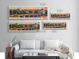 Naberezhnye Russia Travel Art, City Art, Framed Canvas Print or Metal Wall Art, Europe Travel Poster, Panoramic Wall Art, Extra Wide Wall Art