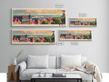 Nizhny Novgorod Panoramic Travel Poster, Framed Canvas Print or Metal Wall Art, Travel Art, Home Decor, Panoramic Painting, Midcentury Art