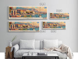 Piraeus Greece Travel Art, City Art, Framed Canvas Print or Metal Wall Art, Europe Travel Poster, Panoramic Wall Art, Extra Wide Wall Art