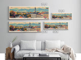 Plovdiv Bulgaria Travel Art, City Art, Framed Canvas Print or Metal Wall Art, Europe Travel Poster, Panoramic Wall Art, Extra Wide Wall Art