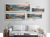 Rio Tinto Panoramic Travel Poster, Framed Canvas Print or Metal Wall Art, Travel Art, Home Decor, Panoramic Painting, Midcentury Art