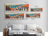 Setúbal Portugal Travel Print Wall Art, Panoramic City Art, Travel Art, Wall Decor, Vacation Gift, Framed Canvas Print Or Metal Art