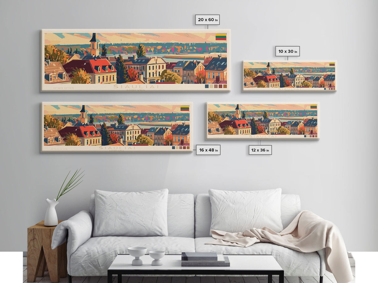 ŠIauliai Lithuania Travel Print Wall Art, Panoramic City Art, Travel Art, Wall Decor, Vacation Gift, Framed Canvas Print Or Metal Art