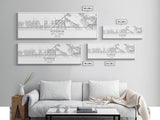 Panoramic Fontana City Map, California Art, Map Print, Minimalist Wall Art, Canvas Art, Housewarming Gift, Street Map Art, Closing Gift