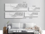 Panoramic Fort Lauderdale City Map, Florida Art, Map Print, Minimalist Wall Art, Canvas Art, Housewarming Gift, Street Map Art, Closing Gift