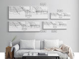 Panoramic Glendale City Map, California Art, Map Print, Minimalist Wall Art, Canvas Art, Housewarming Gift, Street Map Art, Closing Gift