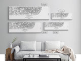 Panoramic Lisbon City Map, Portugal Art, Map Print, Minimalist Wall Art, Canvas Art, Housewarming Gift, Street Map Art, Closing Gift