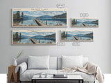 Banks Lake Washington Panoramic Framed Canvas Print, Lake House Decor, Rustic Art, Travel Poster, Scenic View, Home Decoration