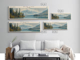 Bear Lake Alaska Framed Canvas Print, Panoramic Lake House Decor, Scenic View, Travel Poster, Rustic Art, Water Reflection