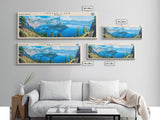 Crab Orchard Lake Illinois Framed Canvas Print, Lake House Art, Panoramic Wide Art, Travel Poster, Modern Lake Painting, Nature Art