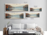 Findley Lake Ohio Framed Canvas Print, Lake House Art, Panoramic Travel Poster, Wall Art, Vibrant Lake Painting, Home Decor