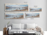 Fool Hollow Lake Arizona Framed Canvas Print, Panoramic Lake House Decor, Wall Art, Travel Poster, Majestic Lake Painting, Nature Art