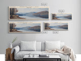 Herrington Lake Kentucky Framed Canvas Print, Panoramic Lake House Decor, Wall Art, Travel Poster, Stunning Lake Painting, Nature Art