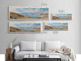 Jordanelle Reservoir Utah Framed Canvas Print, Lake House Art, Panoramic Wall Art, Travel Poster, Serene Lake Painting, Home Decor