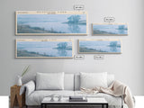 Keystone Lake Oklahoma Framed Canvas Print, Panoramic Lake House Decor, Wall Art, Travel Poster, Serene Lake Painting, Nature Art