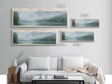 Lake Allatoona Georgia Framed Canvas Print, Lake House Art, Panoramic Wall Art, Travel Poster, Serene Lake Painting, Home Decor