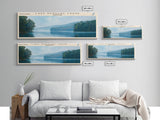 Lake Bernard Frank Maryland Framed Canvas Print, Lake House Art, Panoramic Wall Art, Travel Poster, Scenic Lake Painting, Nature Art