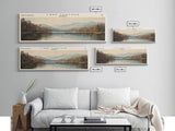 Lake Chatuge Georgia Framed Canvas Print, Lake House Decor, Panoramic Wall Art, Travel Poster, Serene Lake Painting, Nature Art