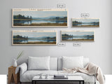 Lake Dunmore Vermont Framed Canvas Print, Lake House Decor, Panoramic Wall Art, Travel Poster, Stunning Landscape Painting, Home Art