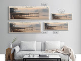 Lake Marion South Carolina Framed Canvas Print, Lake House Decor, Panoramic Wall Art, Travel Poster, Serene Lake Painting, Boho Art