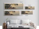 Lake Mendota Framed Canvas Print, Lake House Decor, Panoramic Wall Art, Travel Poster, Stunning Landscape Painting, Living Room Decor