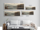 Lake Nottely Georgia Framed Canvas Print, Lake House Decor, Panoramic Wall Art, Travel Poster, Beautiful Landscape Painting, Rustic Art