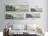 Lake Keechobee Framed Canvas Print, Lake House Decor, Panoramic Wall Art, Travel Poster, Serene Lake Painting, Nature Art