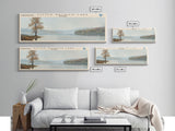 Little Sachigo Lake Framed Canvas Print, Lake House Decor, Panoramic Wall Art, Travel Poster, Scenic Landscape Painting, Bedroom Decor