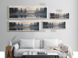 Lost Lake Oregon Framed Canvas Print, Lake House Decor, Panoramic Wall Art, Travel Poster, Scenic Landscape Painting, Rustic Art