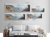 Lyman Reservoir Arizona Framed Canvas Print, Lake House Decor, Panoramic Wall Art, Travel Poster, Beautiful Landscape Painting, Rustic Art