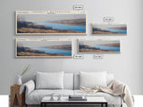 Merritt Reservoir Nebraska Framed Canvas Print, Lake House Decor, Panoramic Wall Art, Travel Poster, Beautiful Landscape Painting, Modern Art