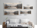 Semmens Lake Panoramic Framed Canvas Print, Lake House Decor, Wall Art, Travel Poster, Scenic Landscape, Living Room Decor, Beautiful Lake